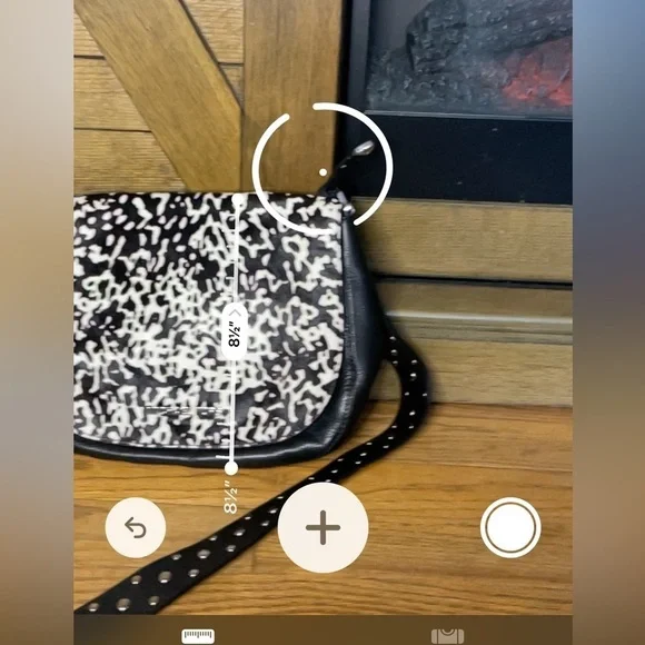 LIKE NEW Michael Kors Black & White Animal Print Leather Crossbody Studded Strap - Picture 9 of 9